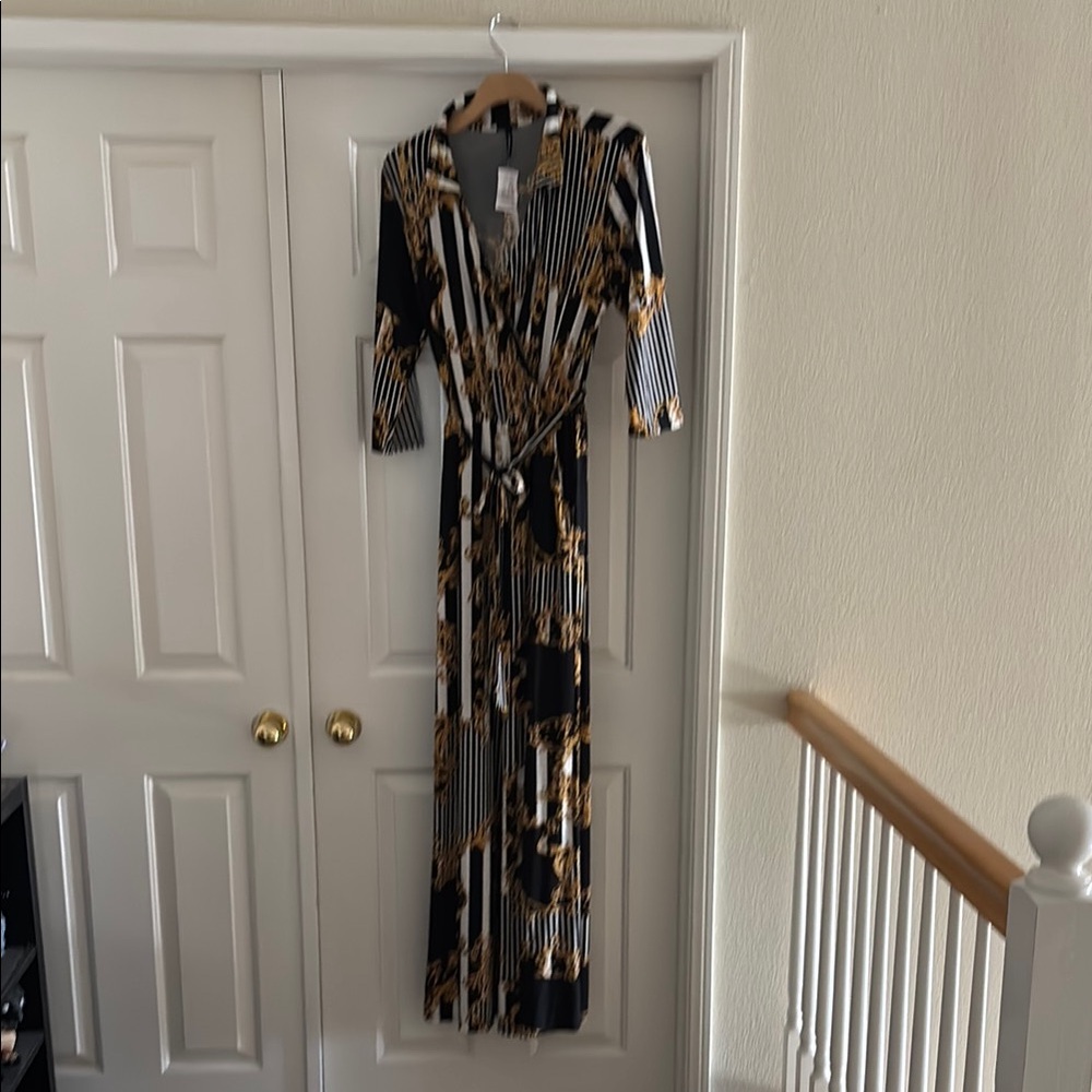 Janette Plus Blue V-neck 3/4 Sleeve Jumpsuit for Weddings